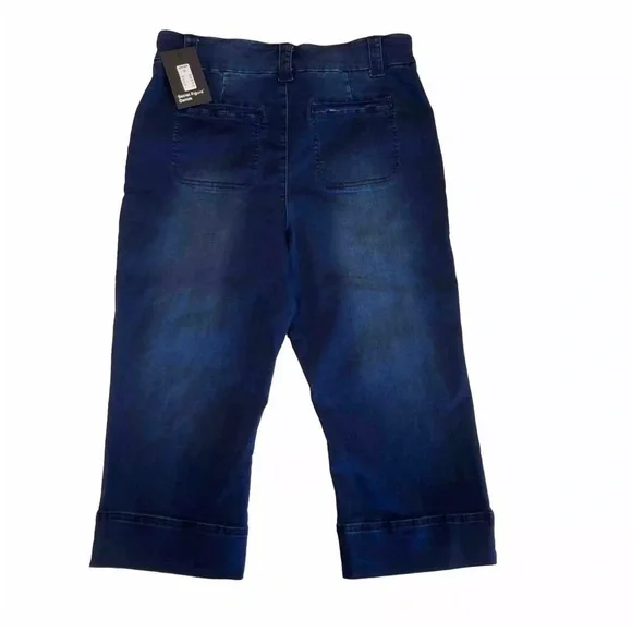 Rekucci Woman’s Secret Figure Denim Pull-On Easy Fit Shaping Jean Crop S… - Picture 2 of 13